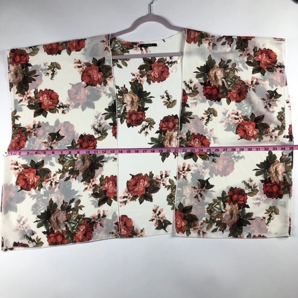 Color Swatch Floral Kimono Cardigan Top Size L - Picture 9 of 12